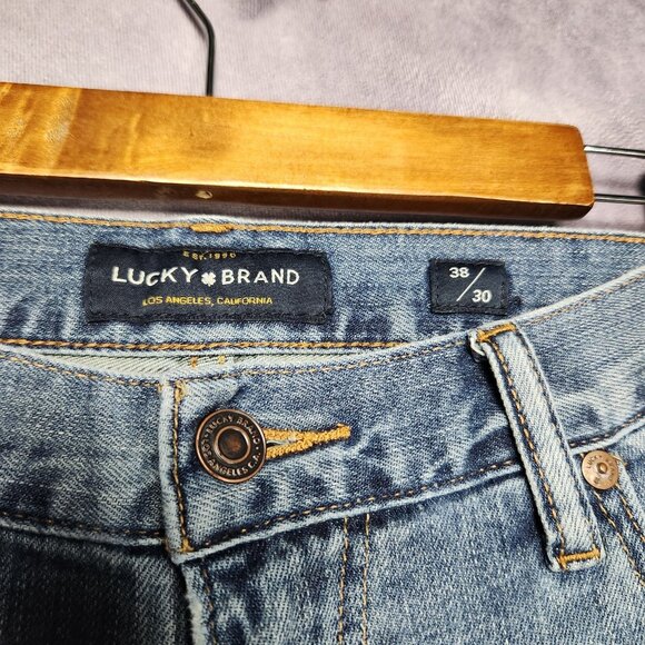 Lucky Brand 410 Athletic Slim Jeans Mens 38x30 Denim Stretch Candiani Casual - Picture 7 of 16